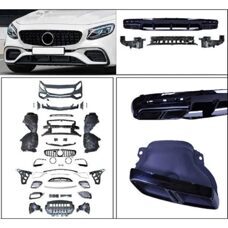 Bodykit S63 S65 AMG Night-Paket Schwarz Stossstange Dffusor Mercedes S-Klasse Coupe C217 Cabrio A217