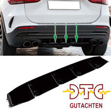 Diffusor Ansatz DTC CH-Gutachten Schwarz Glanz Mercedes GLA-Klasse H247 Heckdiffusor