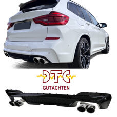 Diffusor X3M 4-Rohr Schwarz Glanz Endrohre Chrom Auspuffblenden BMW X3 G01 + CH-Gutachten
