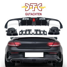 Diffusor BB-Type DTC Gutachten Schwarz Glanz Auspuffblenden Mercedes C-Klasse Coupe C205 C43 C63 AMG