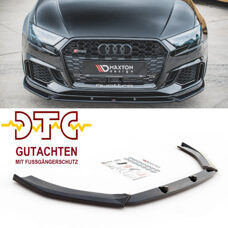 Frontlippe V.4 Maxton Schwarz Glanz DTC Fussgängerschutz Audi RS3 8V Facelift Sportback