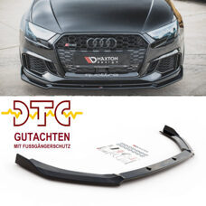 Frontspoiler V.3 Maxton Schwarz Glanz DTC Fussgängerschutz Audi RS3 8V Facelift Sportback