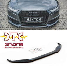 Frontspoiler FD1 Maxton Schwarz Glanz Gutachten Fussgängerschutz Audi A6 C7 S6 S-Line Facelift