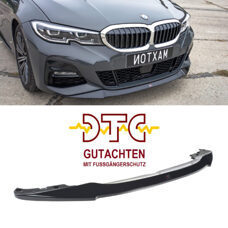 Frontspoiler V.1 Maxton Schwarz Glanz Gutachten Fussgängerschutz BMW 3er G20 G21 M-Paket Vorfacelift