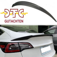 Heckspoiler V-Typ mit DTC-Gutachten Carbon Matt Tesla Model 3 Tuning Hecklippe
