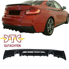 Diffusor 2-Rohr Schwarz Glanz mit DTC CH-Gutachten Performance BMW 2er F22 F23 M235i M240i