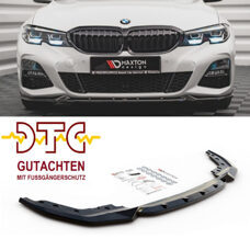 Frontlippe V.4 Maxton Schwarz Glanz Gutachten Fussgängerschutz BMW 3er G20 G21 M-Paket Vorfacelift